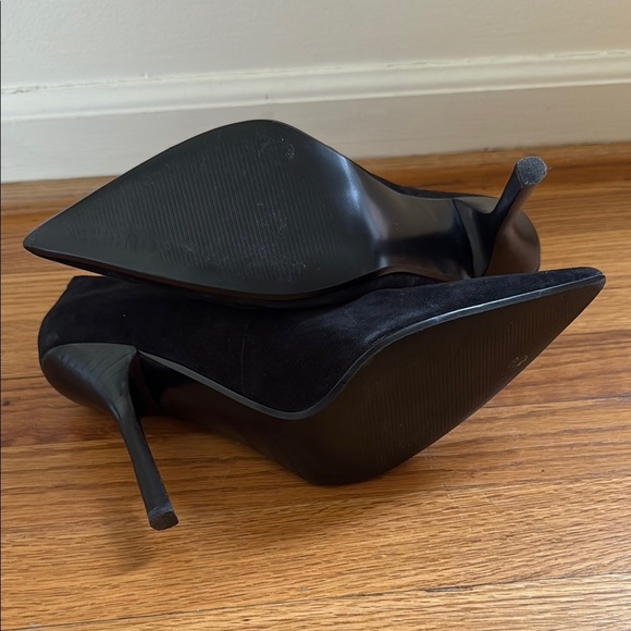 Guess Women 10 Pointed Toe Black Nubuck Leather Suede 4.5" High Heel Shoe - Picture 5 of 5